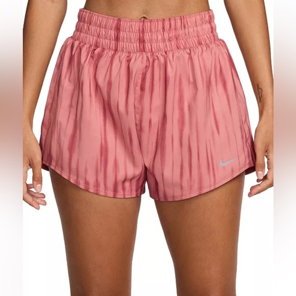 Nike Women's NEW W Tags One Dri-FIT High-Waist Brief-Lined Printed Shorts -Large - Picture 1 of 9